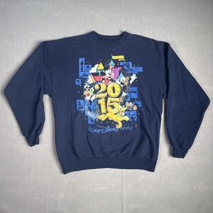 Walt Disney Resort 2015‎ Pullover Crewneck Sweater Men XL Blue